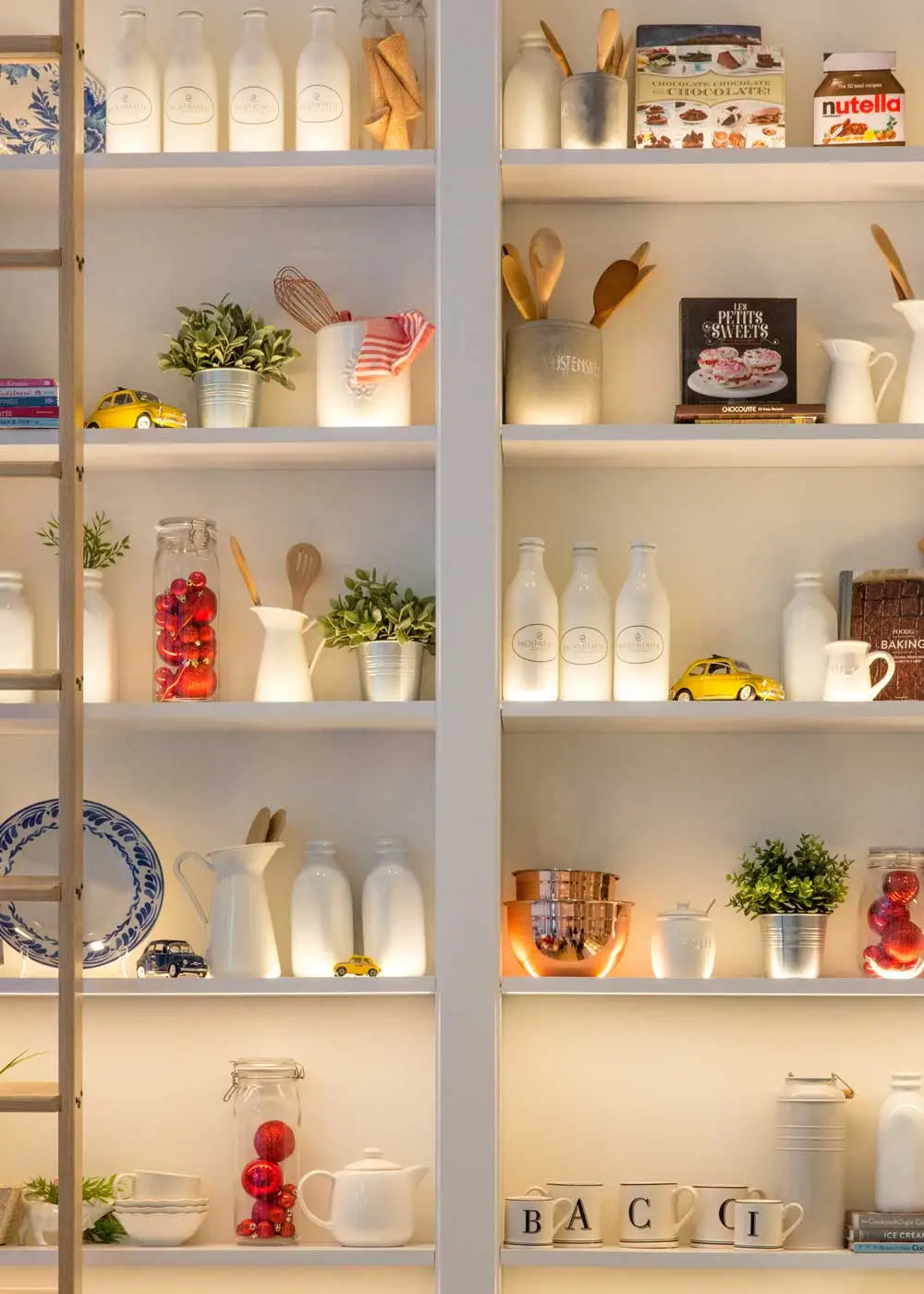 Custom shelving in a living room